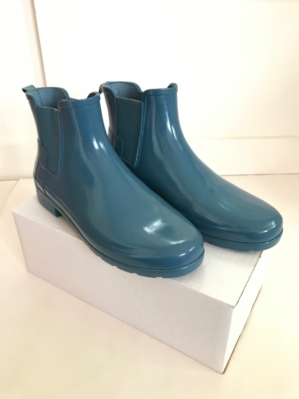 HUNTER Chelsea Rain Boots Blue Women’s Size 10 - Picture 15 of 16